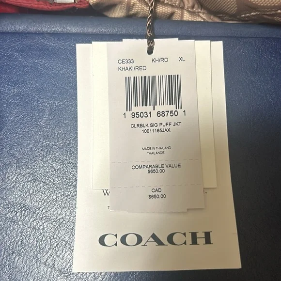 Coach new color block signature puff jacket